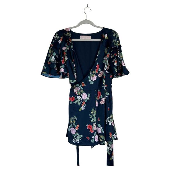 KEEPSAKE the Label For Me Romper Size Medium Floral Navy Blue Playsuit - Picture 2 of 7